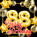 Wishing you many golden years ahead! Happy 88th birthday animated birthday GIF.