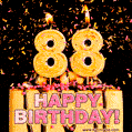 Happy 88th Birthday Cake GIF and Video with sound free download