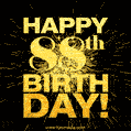 88th Birthday GIF. Best Fireworks Animated Image for 88 Year Olds.