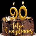 Felices 90 Años - Hermosa imagen de pastel de feliz cumpleaños