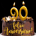 Feliz aniversário de 90 anos - lindo bolo de feliz aniversário