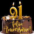 Feliz aniversário de 91 anos - lindo bolo de feliz aniversário