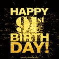 91st Birthday GIF. Best Fireworks Animated Image for 91 Year Olds.