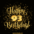 Gold Confetti Animation (loop, gif) - Happy 93rd Birthday Lettering Card