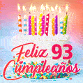Cumpleaños de 93 - delicioso pastel de cumpleaños con velas