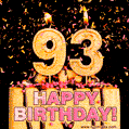Happy 93rd Birthday Cake GIF and Video with sound free download