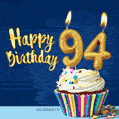 Happy Birthday - 94 Years Old Animated Card