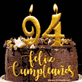 Felices 94 Años - Hermosa imagen de pastel de feliz cumpleaños