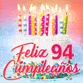 Cumpleaños de 94 - delicioso pastel de cumpleaños con velas