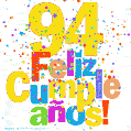 Imagen GIF festiva y colorida de feliz cumpleaños número 94