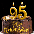 Feliz aniversário de 95 anos - lindo bolo de feliz aniversário