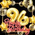 Wishing you many golden years ahead! Happy 96th birthday animated birthday GIF.