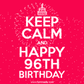 KEEP CALM and Happy 96th Birthday GIF