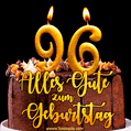 Zum 96. Geburtstag alles Liebe und Gute. GIF und Video E-Card.