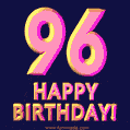 Happy 96th Birthday Cool 3D Text Animation GIF