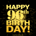 96th Birthday GIF. Best Fireworks Animated Image for 96 Year Olds.