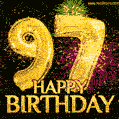97th Birthday Greeting Card - Amazing Bursts of Fireworks (GIF)