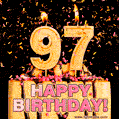 Happy 97th Birthday Cake GIF and Video with sound free download