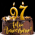 Feliz aniversário de 97 anos - lindo bolo de feliz aniversário