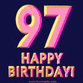 Happy 97th Birthday Cool 3D Text Animation GIF