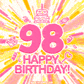 Congratulations on your 98th birthday! Happy 98th birthday GIF, free download.