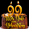 Zum 99. Geburtstag alles Liebe und Gute. GIF und Video E-Card.