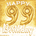 Download & Send Cute Balloons Happy 99th Birthday Card for Free