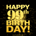 99th Birthday GIF. Best Fireworks Animated Image for 99 Year Olds.