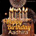 Chocolate Happy Birthday Cake for Aadhira (GIF)