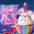 Happy Birthday Aamir - Lovely Animated GIF