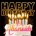 Abanoub - Animated Happy Birthday Cake GIF for WhatsApp