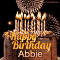 Chocolate Happy Birthday Cake for Abbie (GIF)