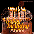 Chocolate Happy Birthday Cake for Abdel (GIF)