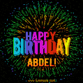 New Bursting with Colors Happy Birthday Abdel GIF and Video with Music