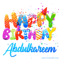 Happy Birthday Abdulkareem - Creative Personalized GIF With Name
