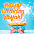 Happy Birthday, Abijah! Elegant cupcake with a sparkler.