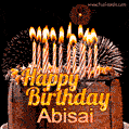 Chocolate Happy Birthday Cake for Abisai (GIF)