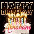 Abraham - Animated Happy Birthday Cake GIF for WhatsApp
