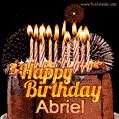 Chocolate Happy Birthday Cake for Abriel (GIF)