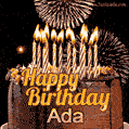 Chocolate Happy Birthday Cake for Ada (GIF)