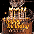 Chocolate Happy Birthday Cake for Adaiah (GIF)