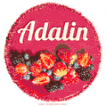 Happy Birthday Cake with Name Adalin - Free Download