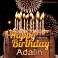 Chocolate Happy Birthday Cake for Adalin (GIF)