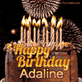 Chocolate Happy Birthday Cake for Adaline (GIF)