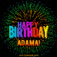 New Bursting with Colors Happy Birthday Adama GIF and Video with Music