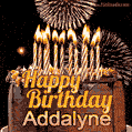 Chocolate Happy Birthday Cake for Addalyne (GIF)
