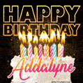 Addalyne - Animated Happy Birthday Cake GIF Image for WhatsApp
