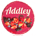 Happy Birthday Cake with Name Addley - Free Download