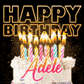 Adele - Animated Happy Birthday Cake GIF Image for WhatsApp