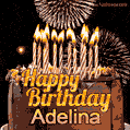 Chocolate Happy Birthday Cake for Adelina (GIF)